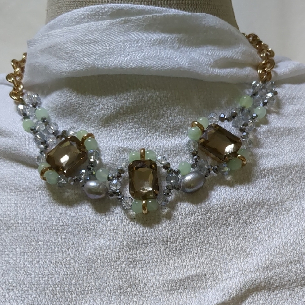 Loft Crystals & Rhinestone Statement Necklace